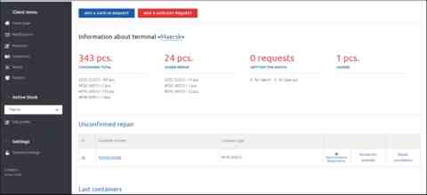Terminal operations interface with daily records